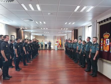 Acto de bienvenida de los 35 agentes de Policía Nacional y Guardia Civil en prácticas que completarán su formación en la provincia