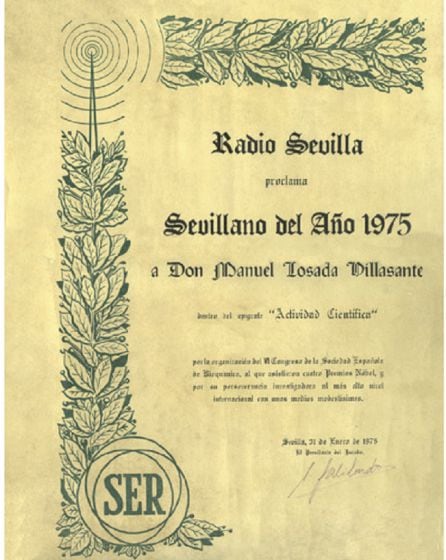 Nombramiento de Losada Villasante como &#039;Sevillano del año1975&#039;