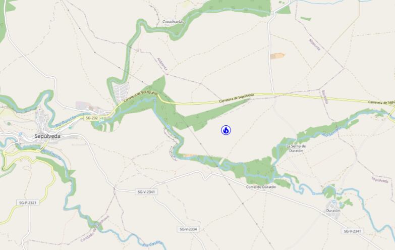 Ubicación del incendio