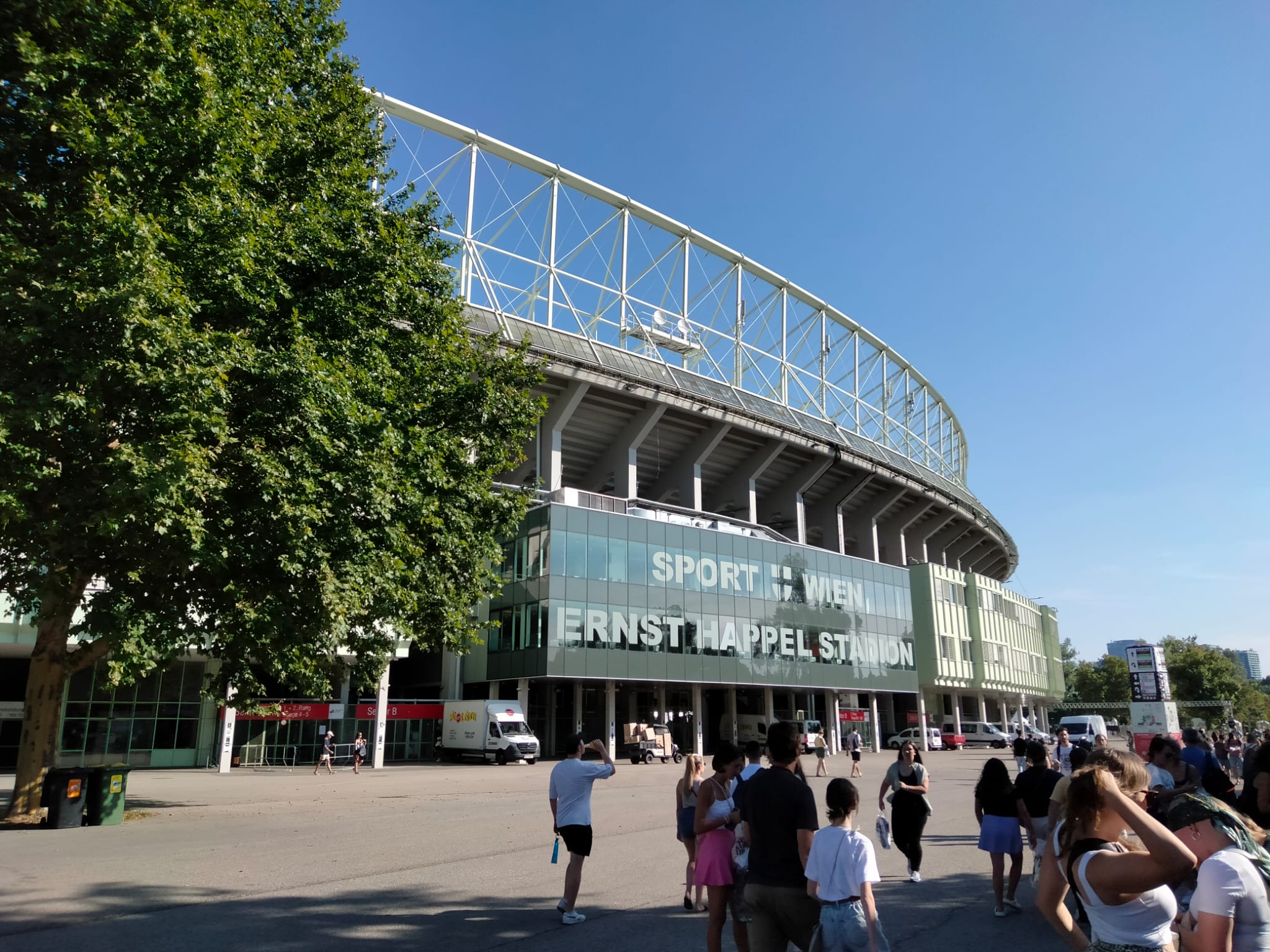 Inmediaciones del Estadio Ernst Happel en Viena este miércoles.