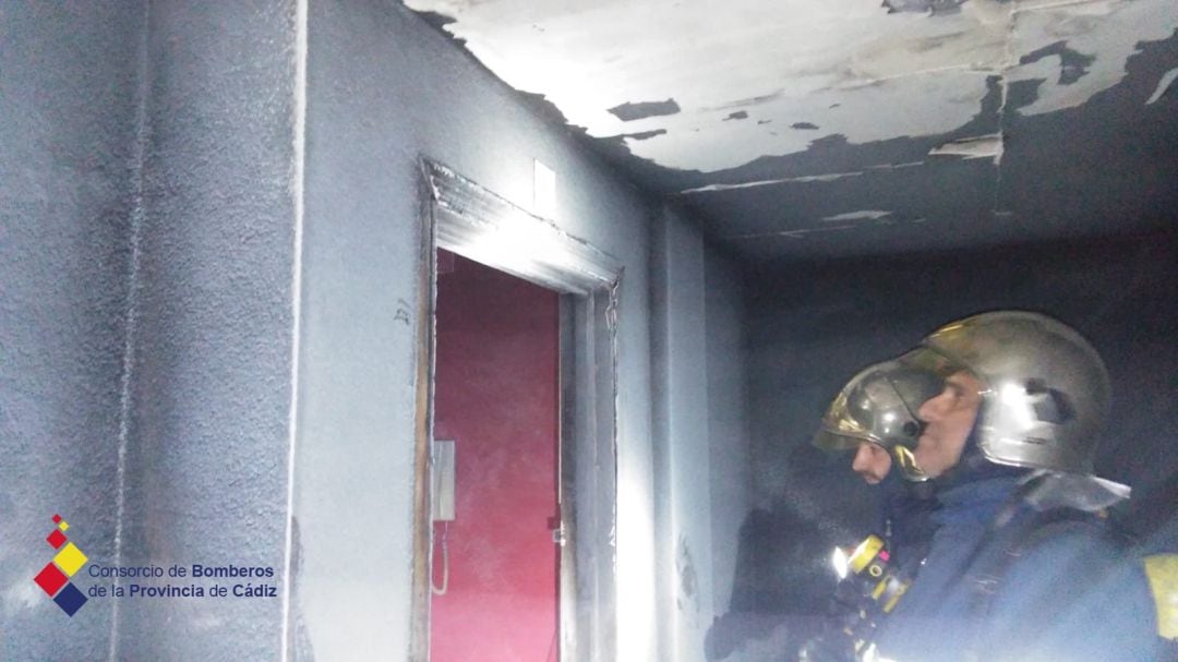 Estado en el que ha quedado el interior del edificio 