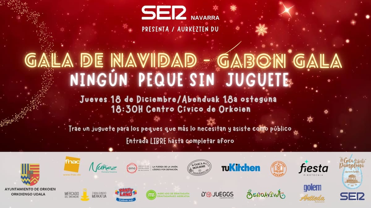 SER Navarra da inicio a la Navidad con la gala de villancicos 'Ningún peque sin juguete'