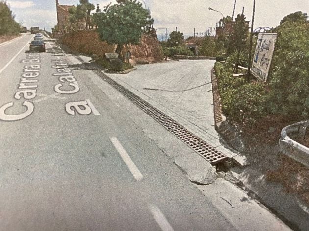 Punto exacto del accidente, de Google maps, en el informe pericial