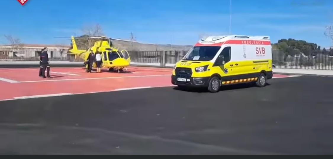 Ambulancia y helicóptero