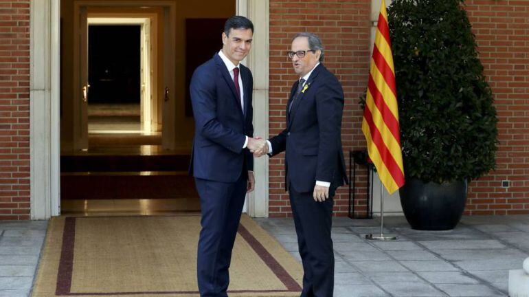 Pedro Sánchez, presidente del Gobierno, y Quim Torra, president de la Generalitat el pasado 9 de julio en el Palacio de la Moncloa