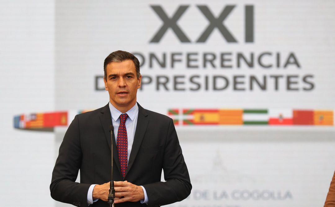 El presidente del Gobierno, Pedro Sánchez, durante la conferencia de presidentes en La Rioja.