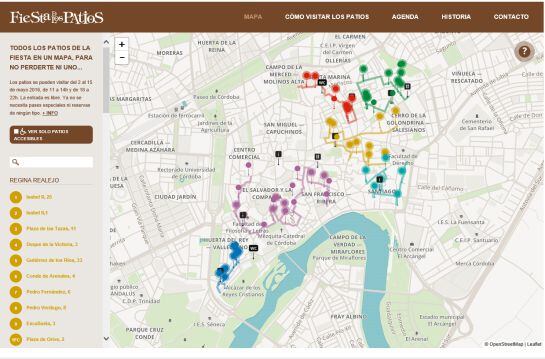 Captura del mapa de la nueva web de Los Patios