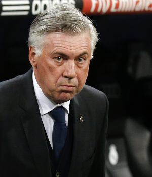 Real Madrid's coach Carlo Ancelotti arrives for their Spanish First Division soccer match against Levante at Santiago Bernabeu stadium in Madrid March 15, 2015. REUTERS/Andrea Comas (SPAIN - Tags: SPORT SOCCER)