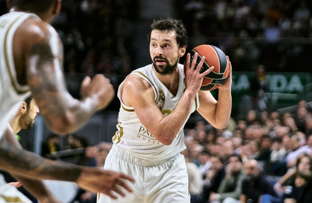 Sergio Llull, en un partido con el Real Madrid.