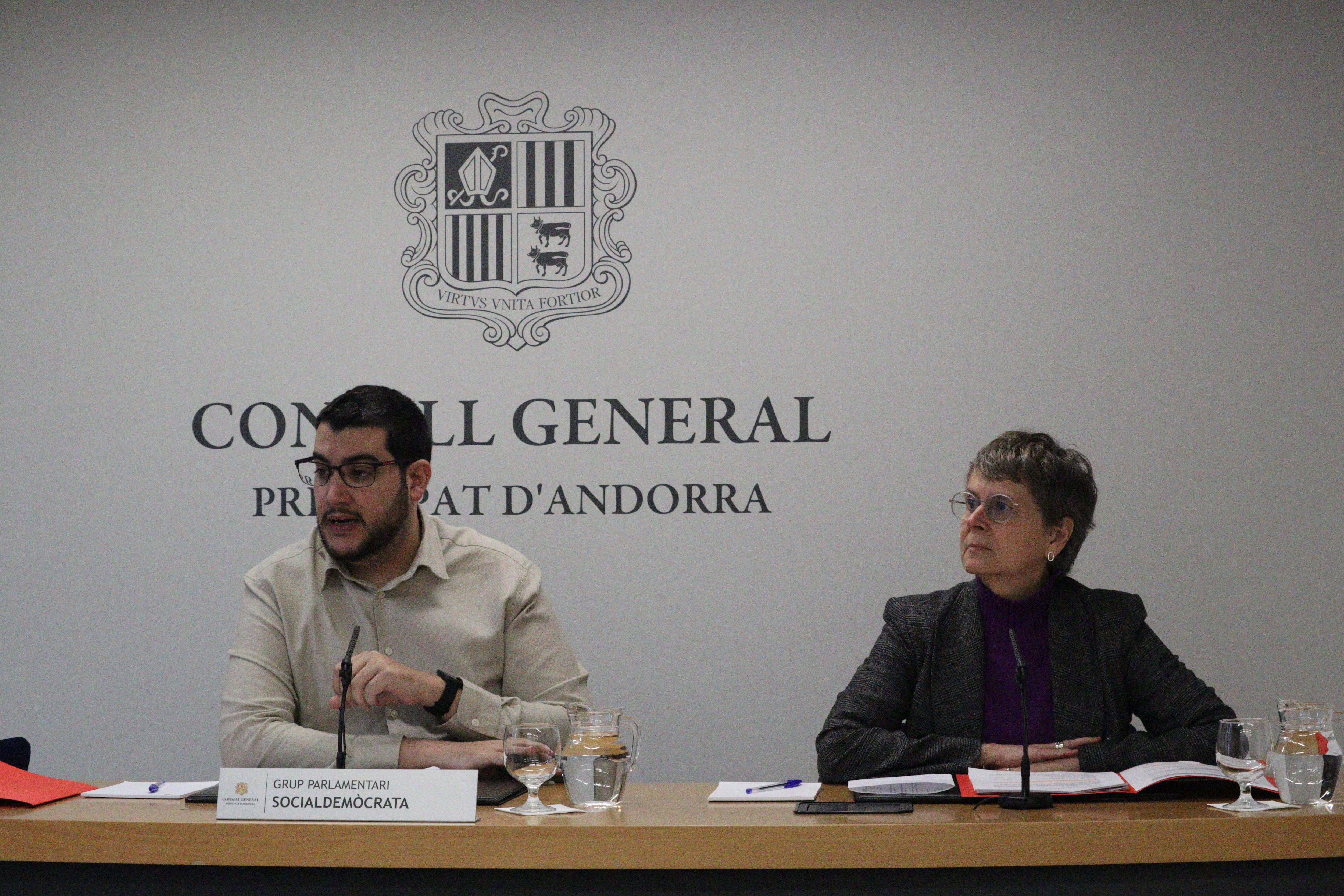 Els consellers generals socialdemòcrates, Susanna Vela i Pere Baró