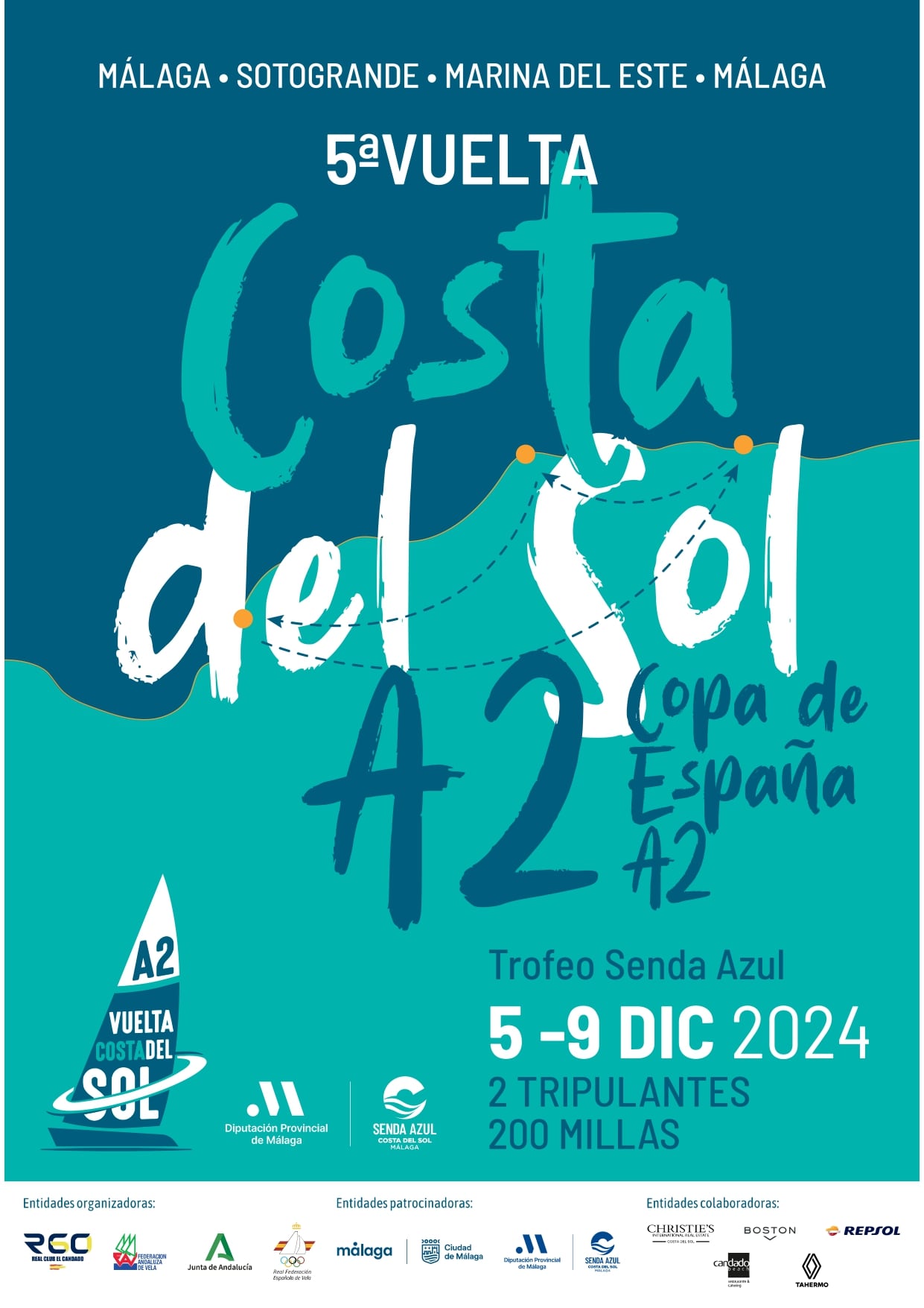 La quinta edición de la Regata Vuelta Costa del Sol A Dos, Trofeo Senda Azul en el RC El Candado