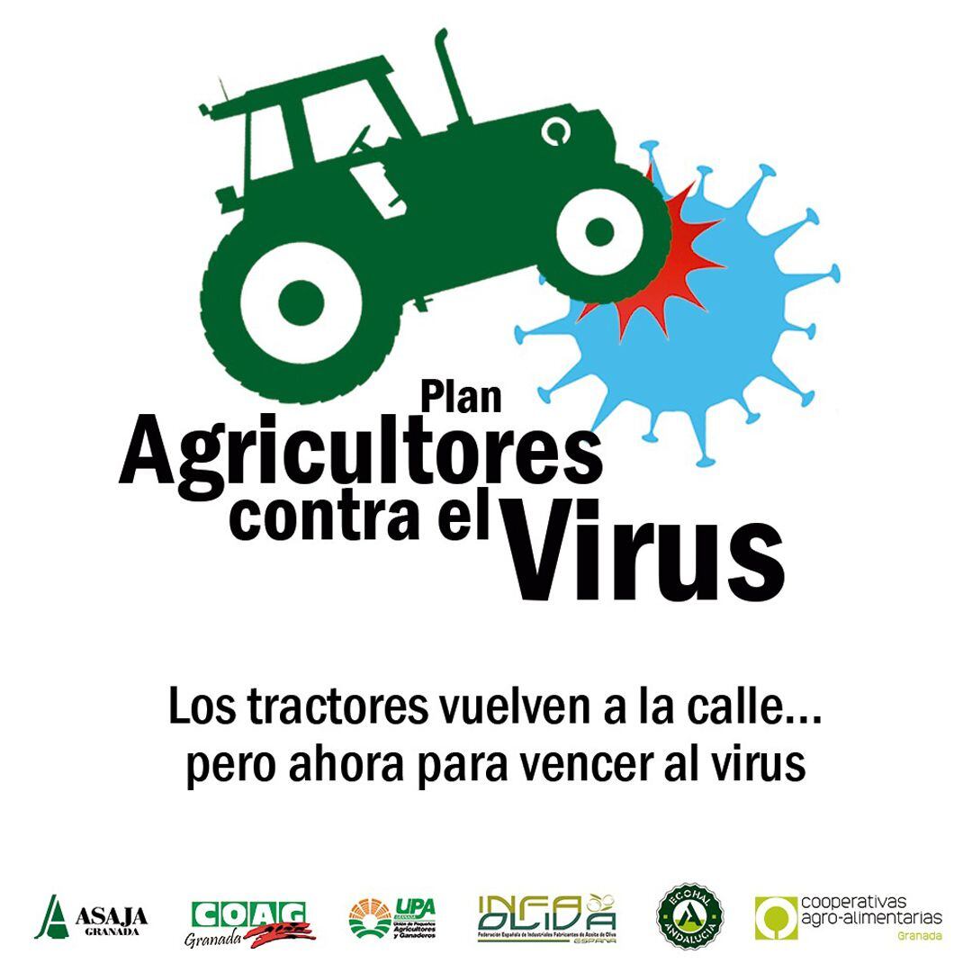 Cartel de la iniciativa &#039;Plan Agricultores contra el virus&#039; en Granada