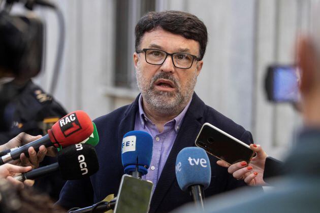 El diputado de ERC Joan Josep Nuet Pujals, a su llegada este miércoles al Tribunal Supremo en Madrid