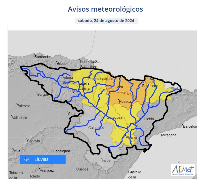 La CHE advierte de la posible crecida de algunos ríos