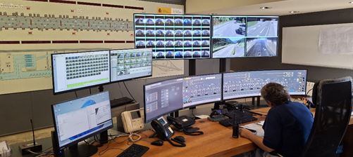 Sala de control del túnel de Somport