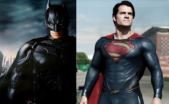 Fotografía de Batman y de Superman