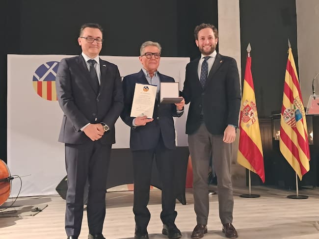 José María Ciria recogió la medalla de la Gran Trail Aneto-Posets. Foto, Felipe Puy
