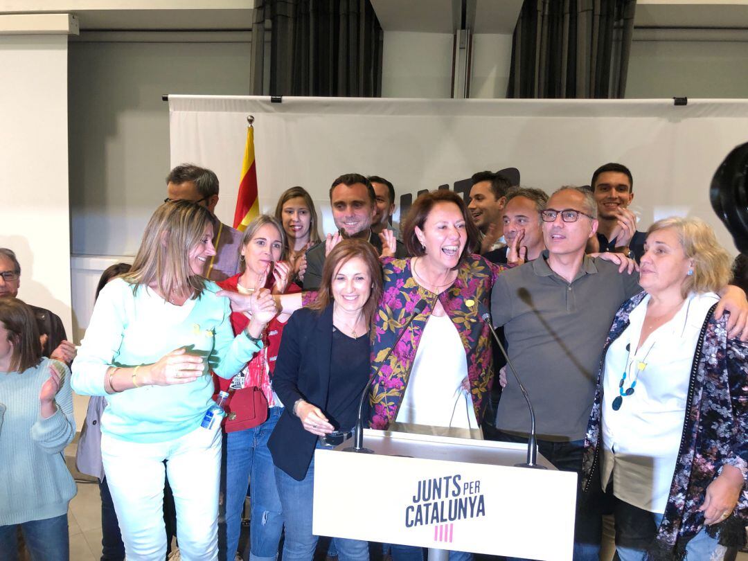 Marta Madrenas en el moment de celebrar els resultats