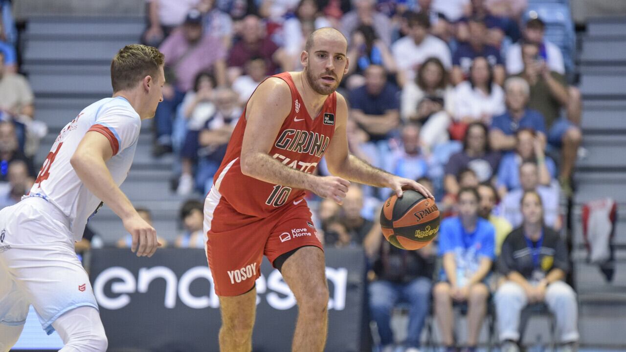 Quino Colom, en un partit d&#039;aquesta temporada amb el Bàsquet Girona.