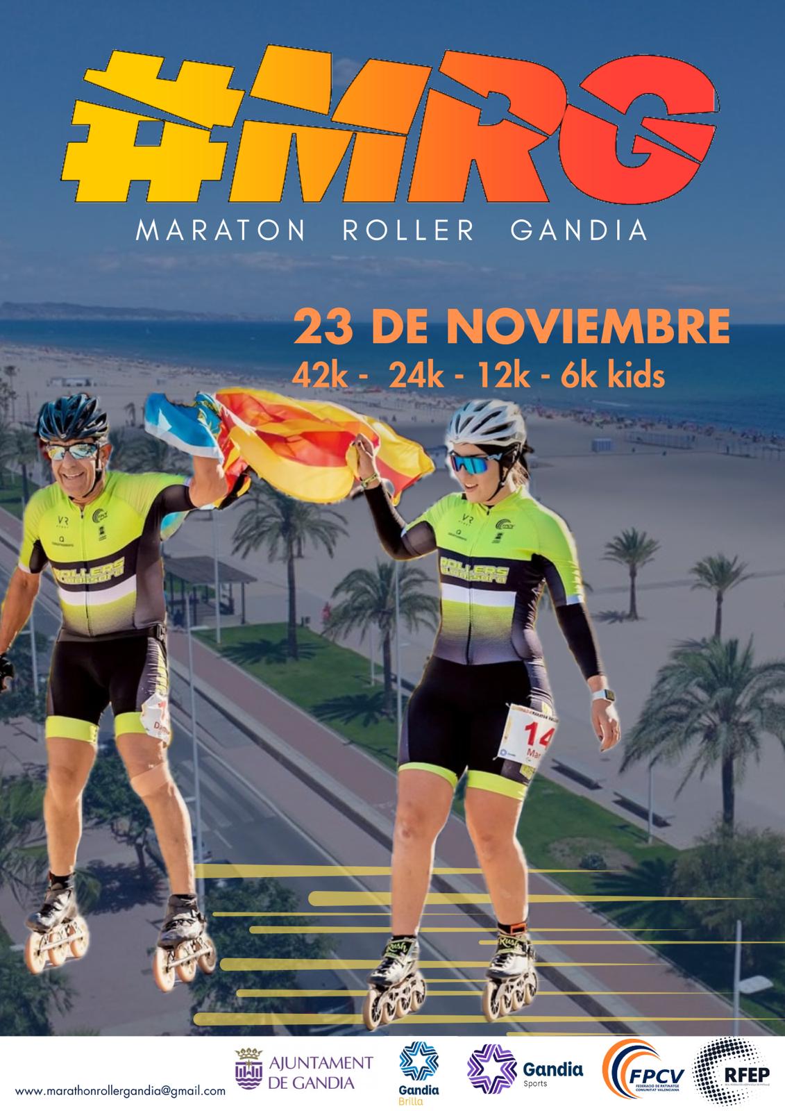 Cartel publicitario de la Marató Roller Gandia. / Ayuntamiento de Gandia