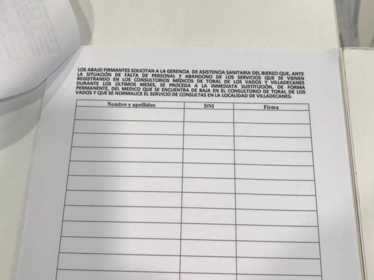 Toral de los Vados recoge firmas para exigir una correcta atención sanitaria