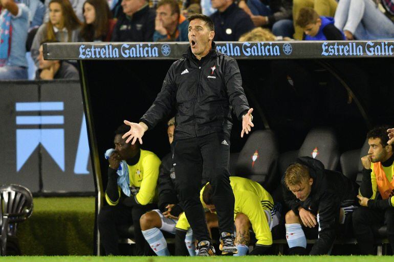 Berizzo en un instante del partido ante el Barcelona