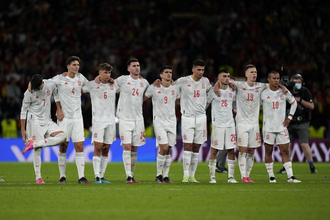 La selección española, unida de cara a la tanda de penaltis frente a Italia