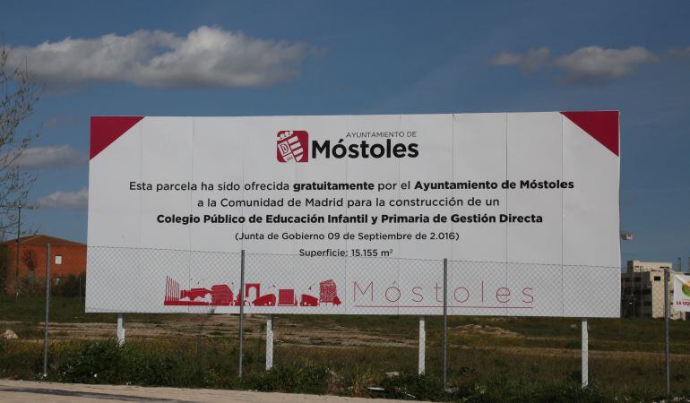 Parcela donde se está construyendo el colegio del PAU 4 de Móstoles