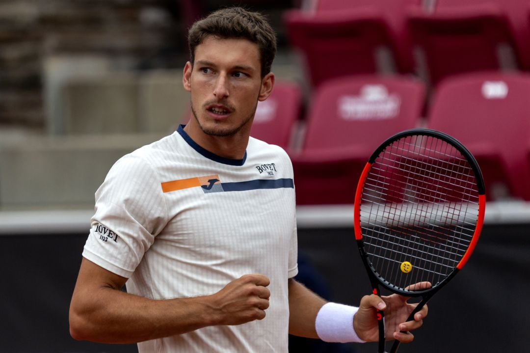 Pablo Carreño celebra un punto en el torneo de Bastad.