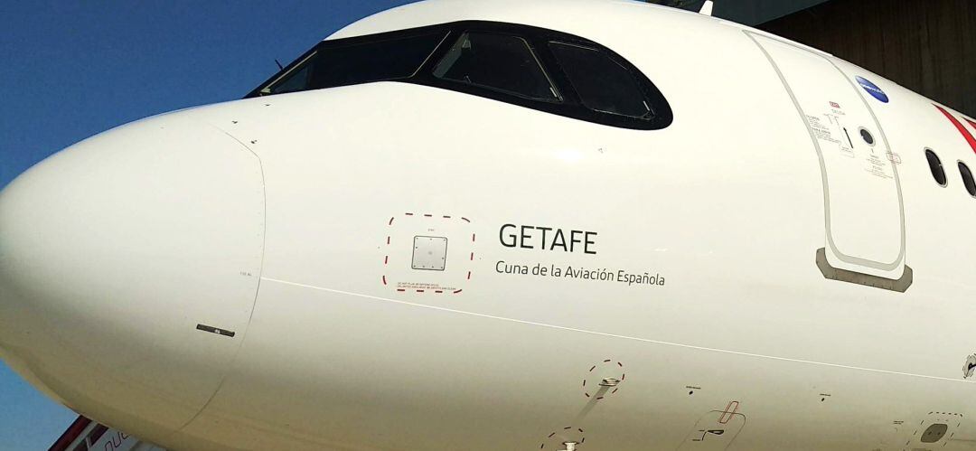 El casco de un avión en Getafe 
 