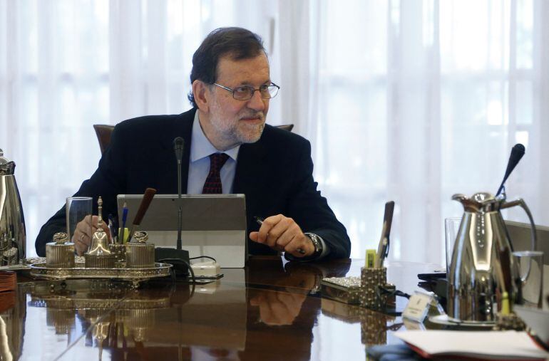 El presidente del Gobierno en funciones, Mariano Rajoy, durante una reunión del Consejo de Ministros