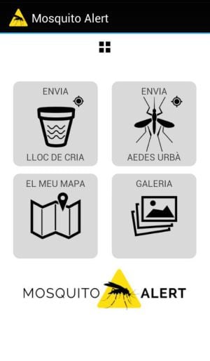 Captura de pantalla de l&#039;app &quot;Mosquito Alert&quot;.