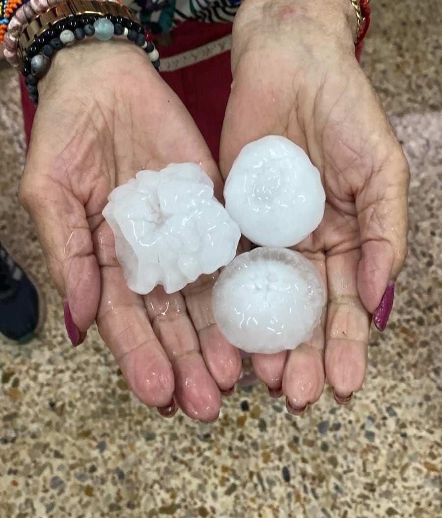 Fuerte tormenta de granizo en Sancho Abarca