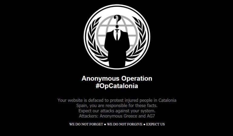 Anonymous ataca diversas páginas web con motivo de una campaña en defensa de la independencia de Cataluña