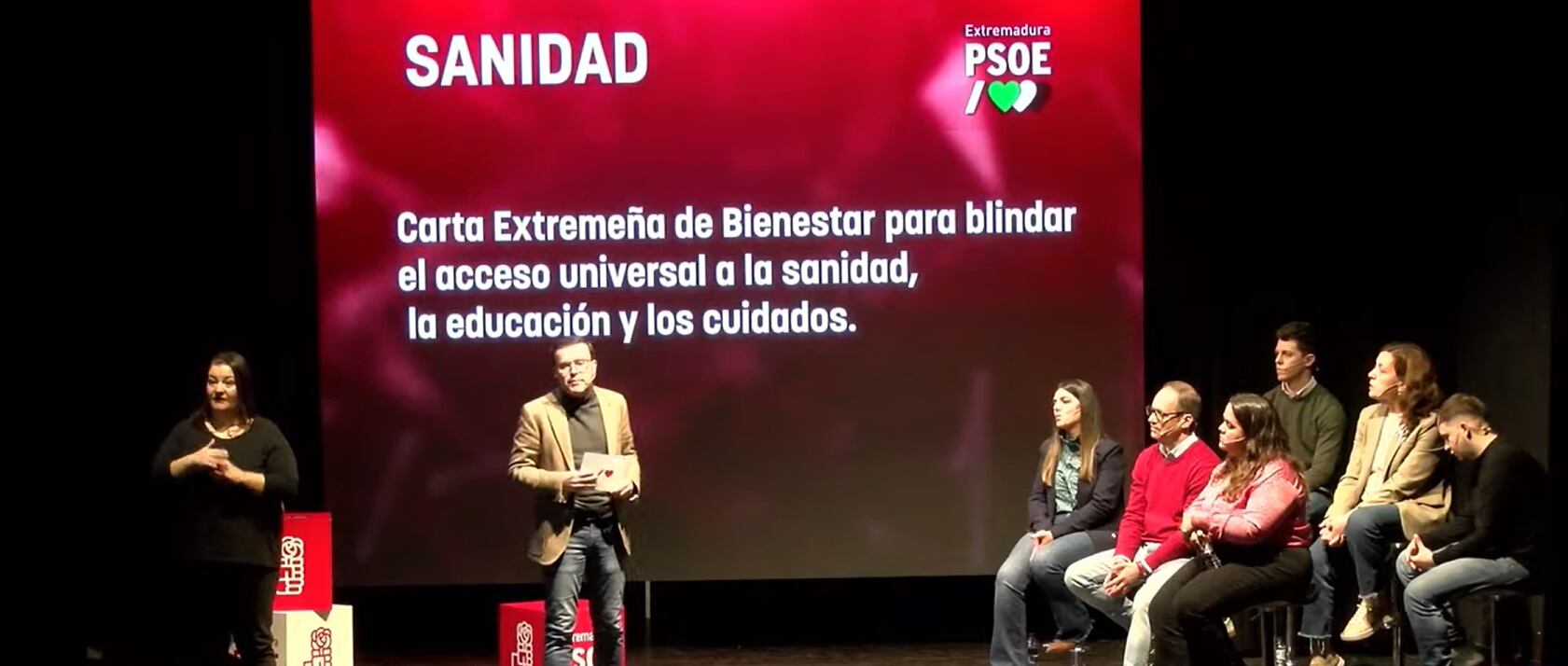 Miguel Ángel Gallardo durante la presentación del programa electoral del PSOE