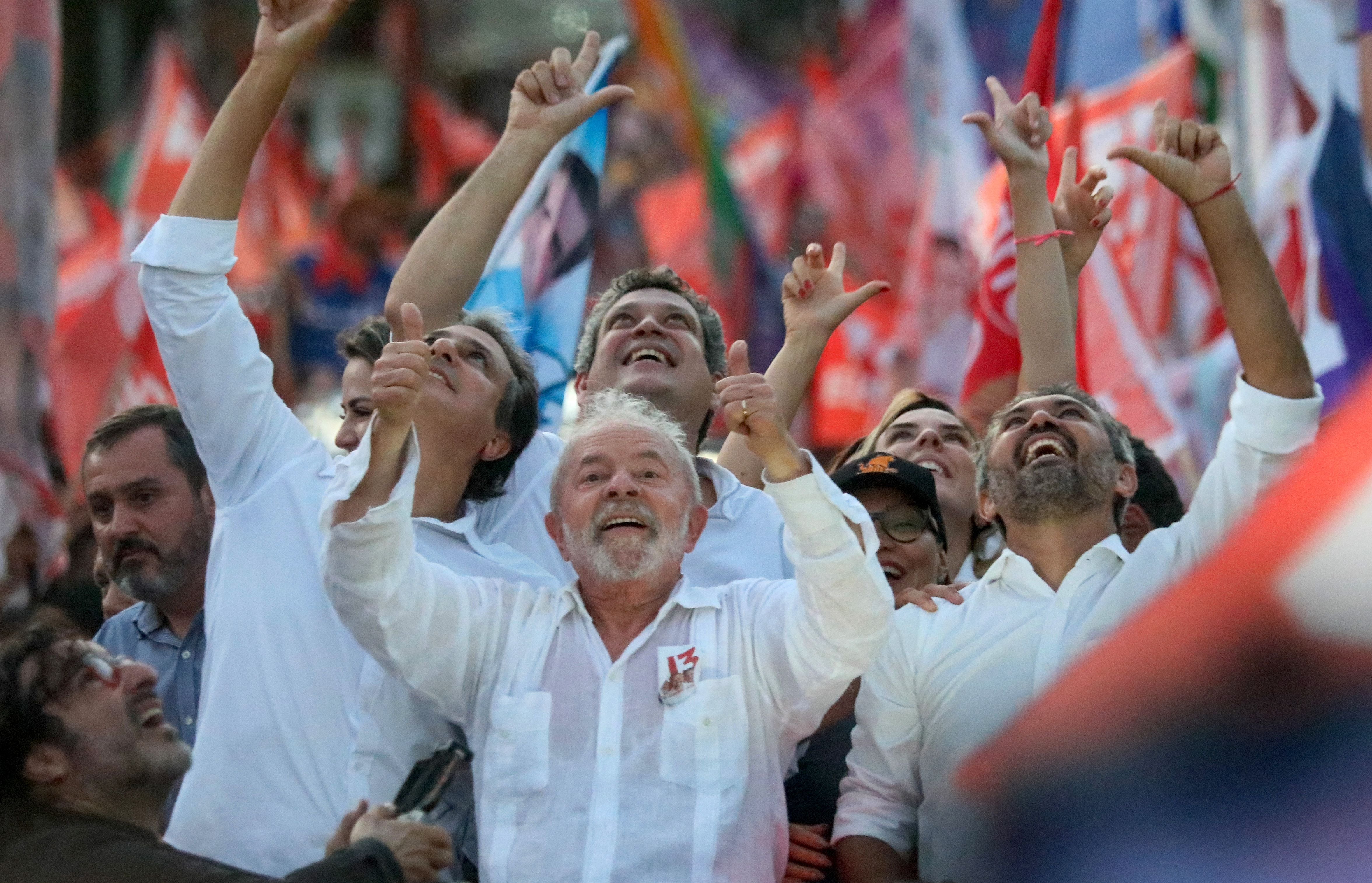 Lula da Silva en un acto de campaña