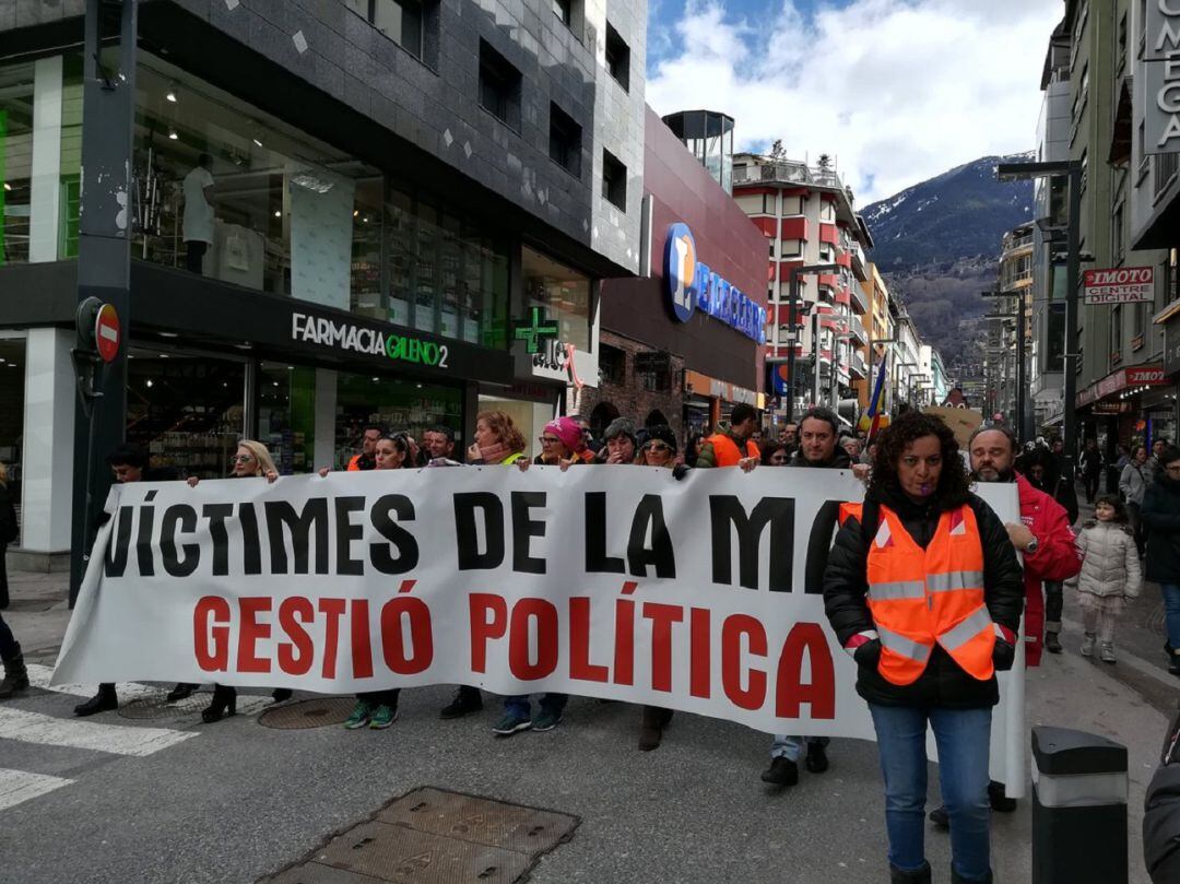 Manifestació de funcionaris per l'avinguda Meritxell el passat mes de març.