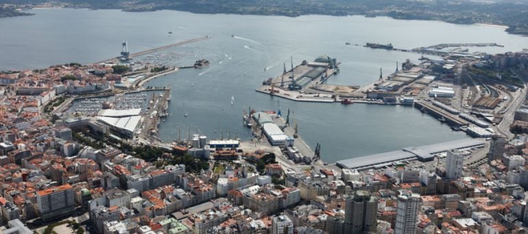 Vista del puerto urbano de A Coruña