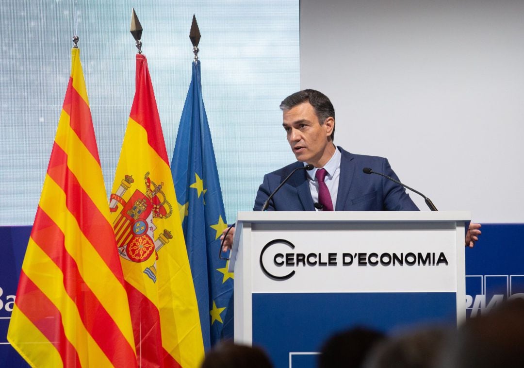 El presidente del Gobierno, Pedro Sánchez, en la clausura de la XXXVI Reunió Cercle d&#039;Economia, en Barcelona.