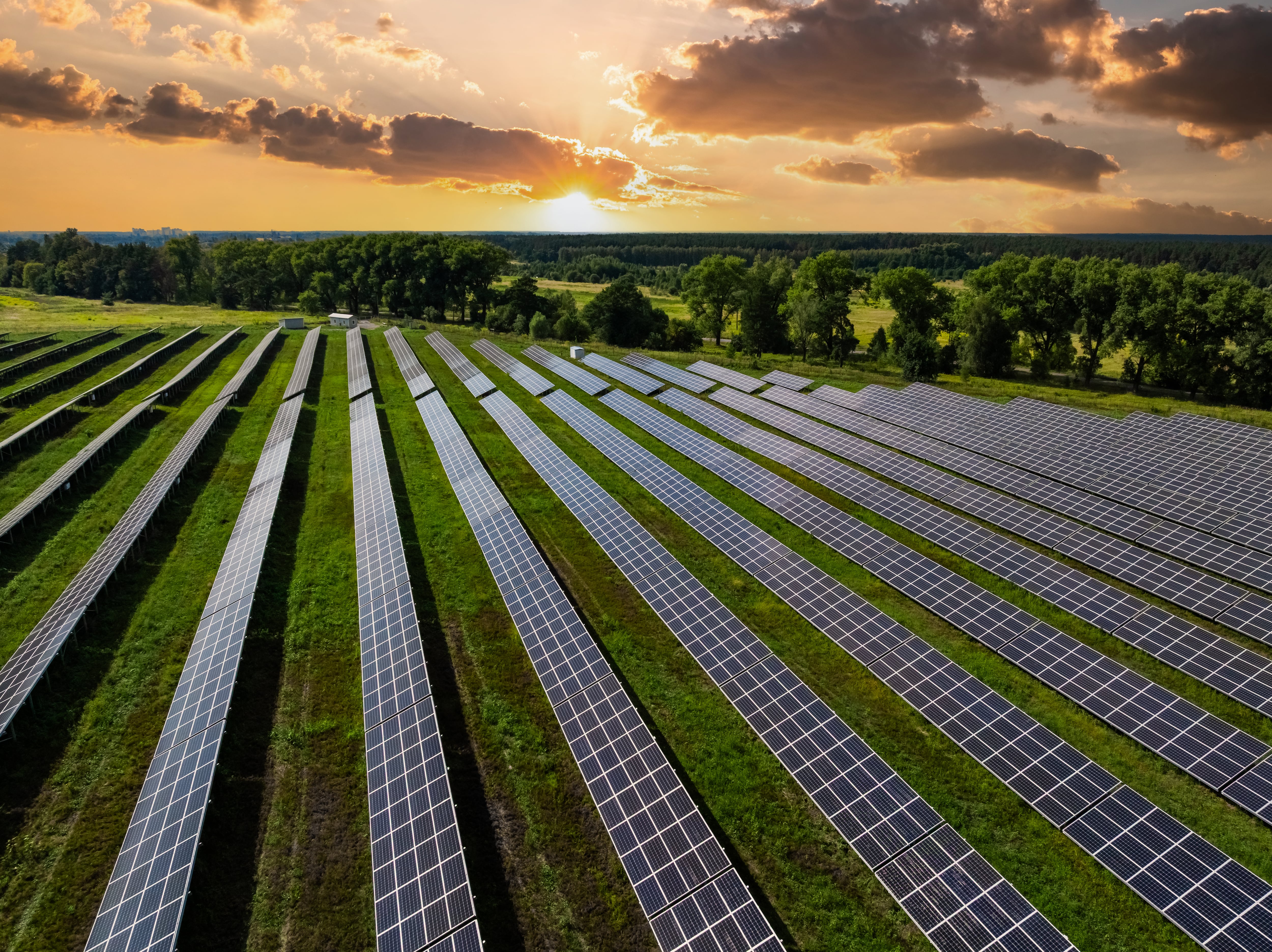 Vista aérea de planta solar