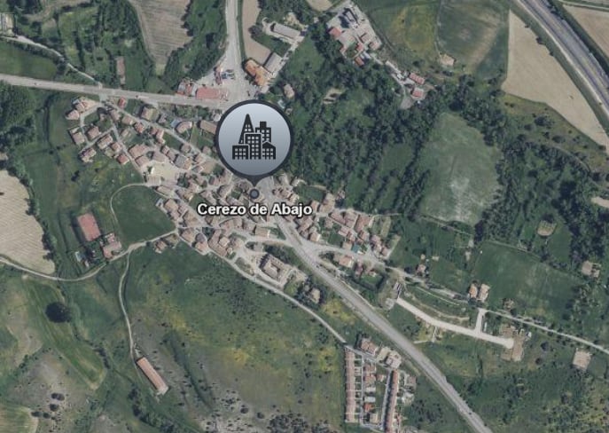 Vista satélite de Cerezo de Abajo