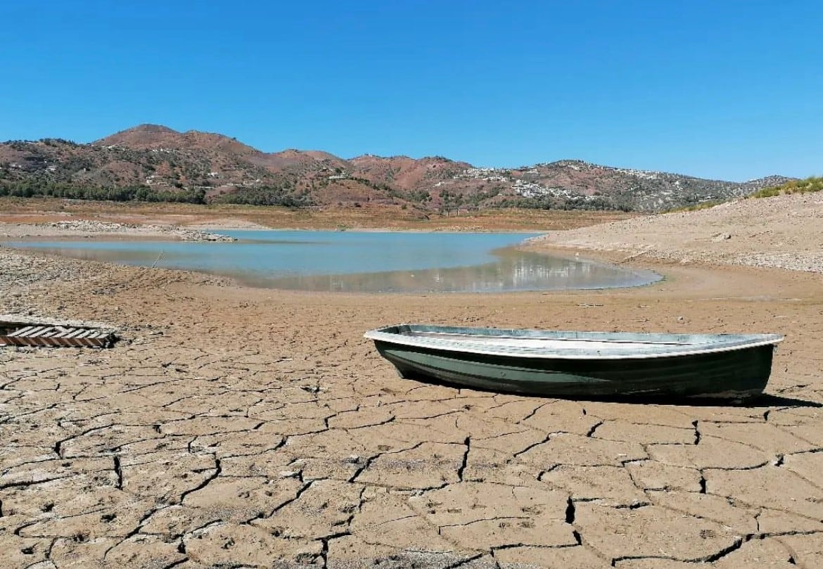 Embalse de la Viñuela (Axarquía) en estos días de septiembre