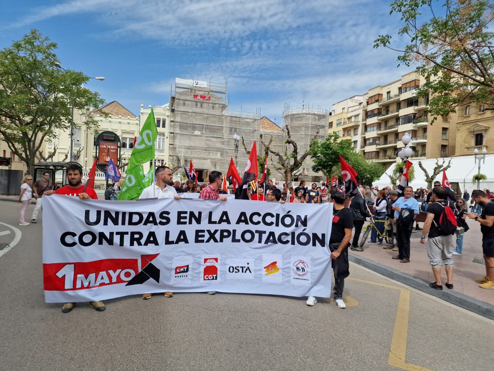Manifestación en este 1 de mayo en Huesca de OSTA, CGT y CNT