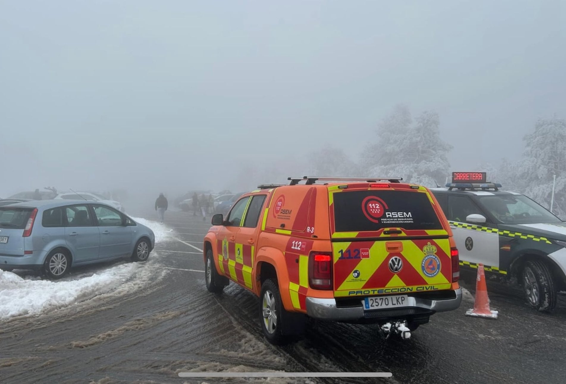 La nieve vuelve a la sierra madrileña con acumulaciones de hasta 20 centímetros