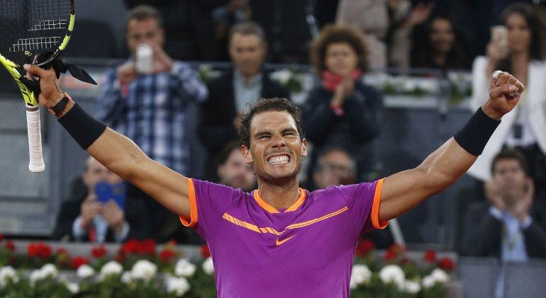 Rafa Nadal celebra la victoria tras el partido de tercera ronda contra el australiano Nick Kyrgios.