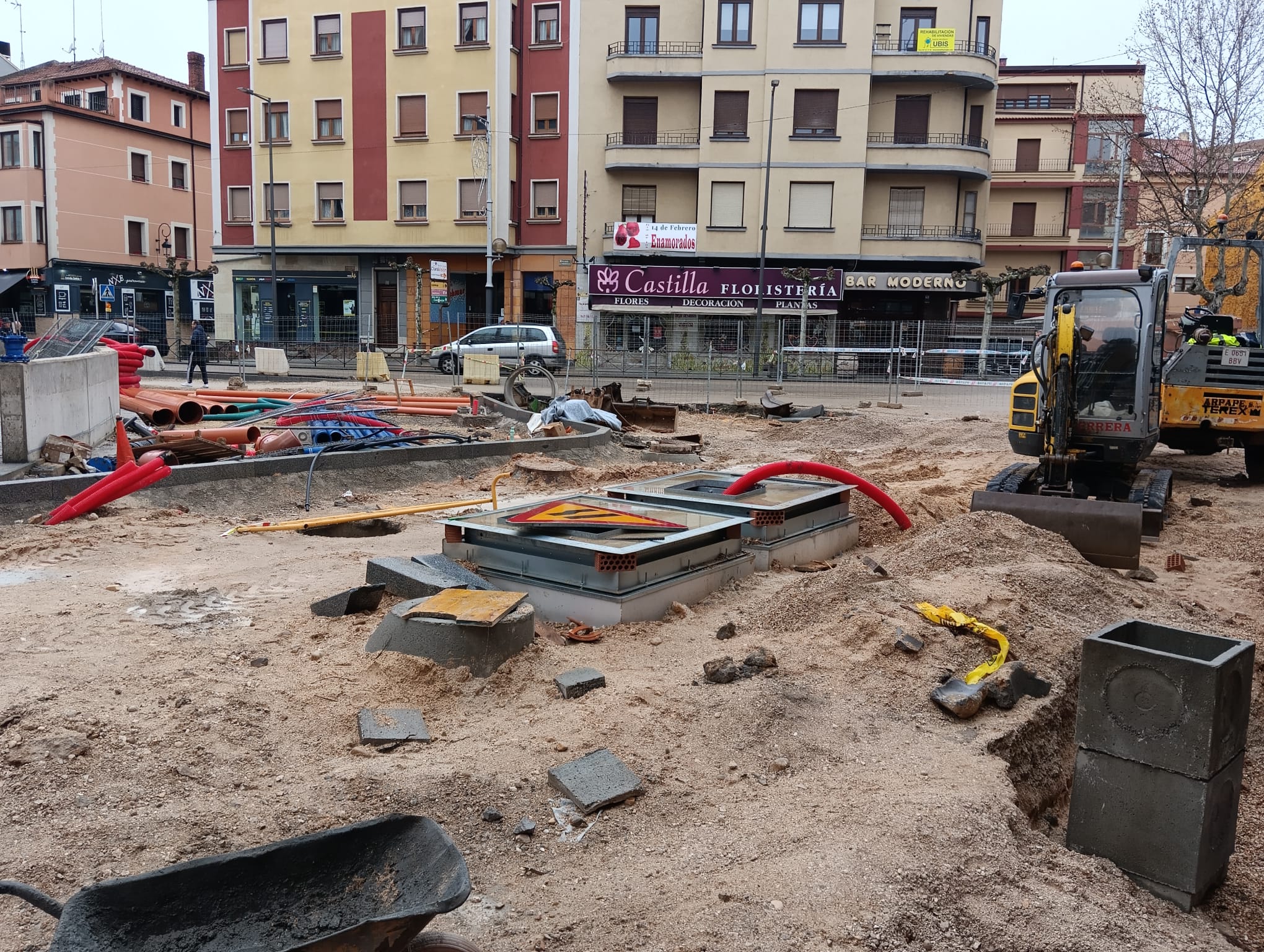 Estado de las obras en los Jardines de Don Diego y plaza de la Virgencilla