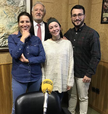 Ana Cano, Pedro Roca, Andrea Brox y Alejandro García en el estudio de SER Cuenca.