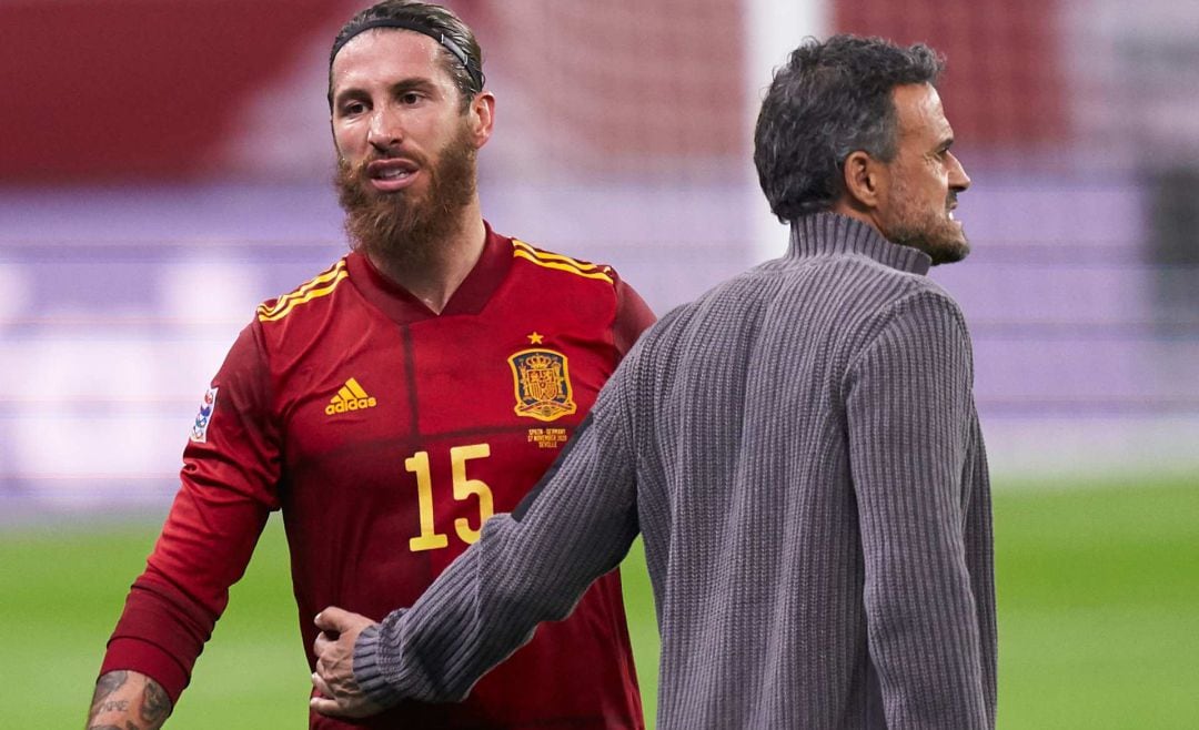 Sergio Ramos y Luis Enrique.