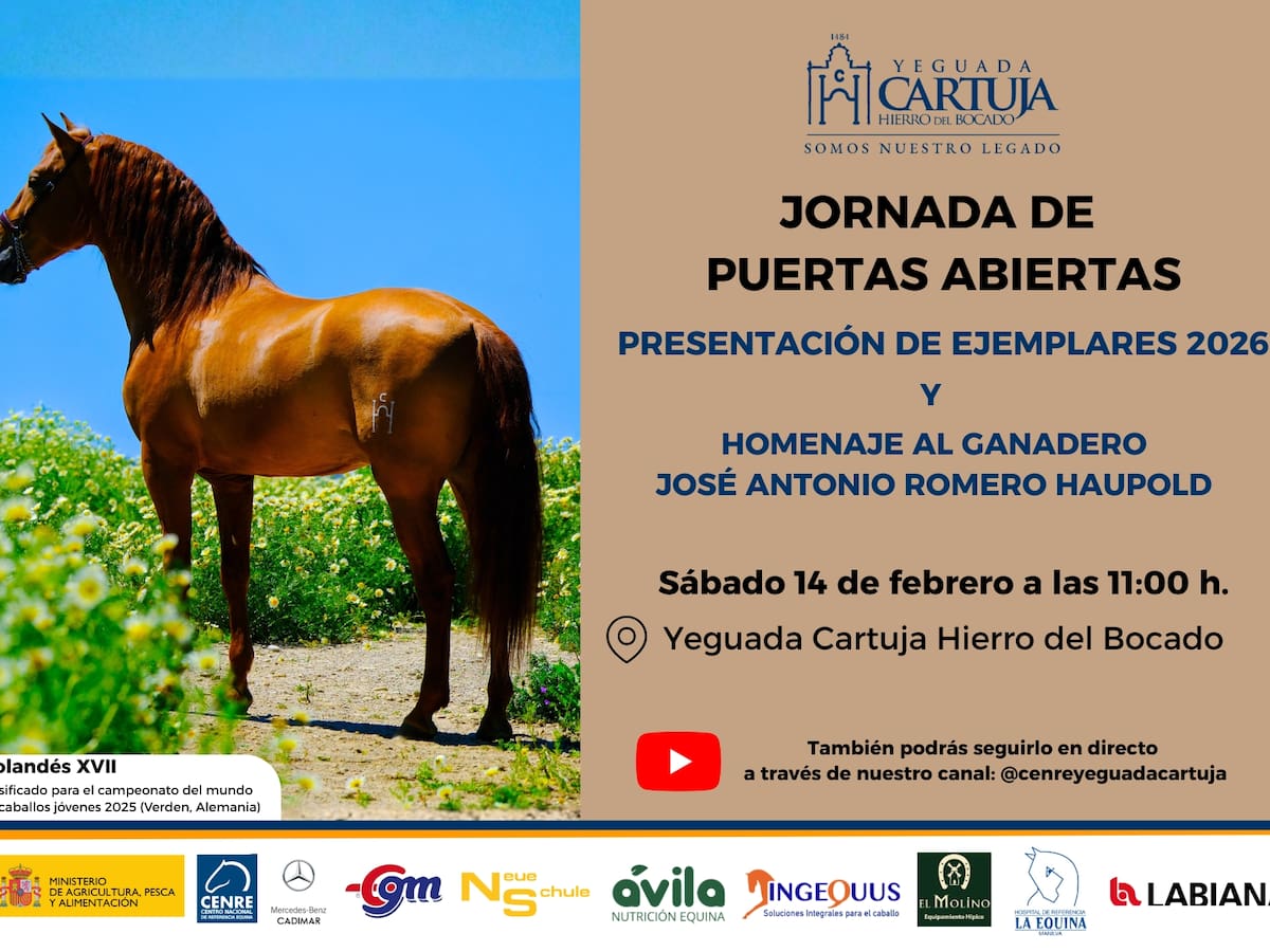Yeguada Cartuja celebrará la V Jornada de Puertas Abiertas el próximo 14 de febrero