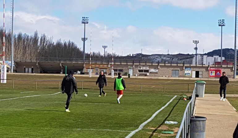 Momento en el que Rodri abandona el entrenamiento 